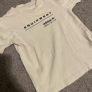 Adidas Boys 3T Cream Logo Short Sleeve T-Shirt